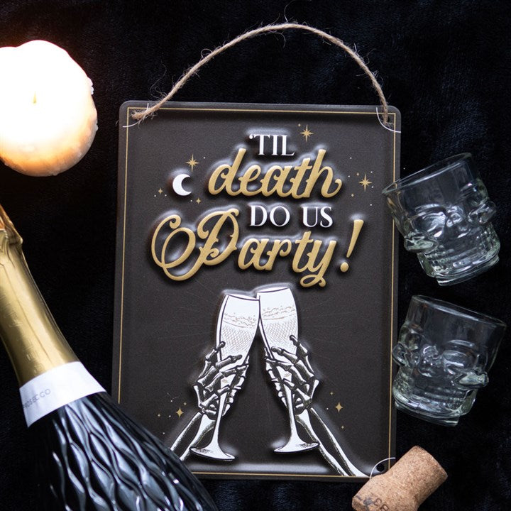 Til Death Do Us Party Champagne Hanging Metal Sign 🇬🇧