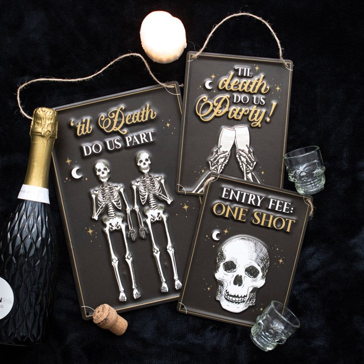 Til Death Do Us Party Champagne Hanging Metal Sign 🇬🇧