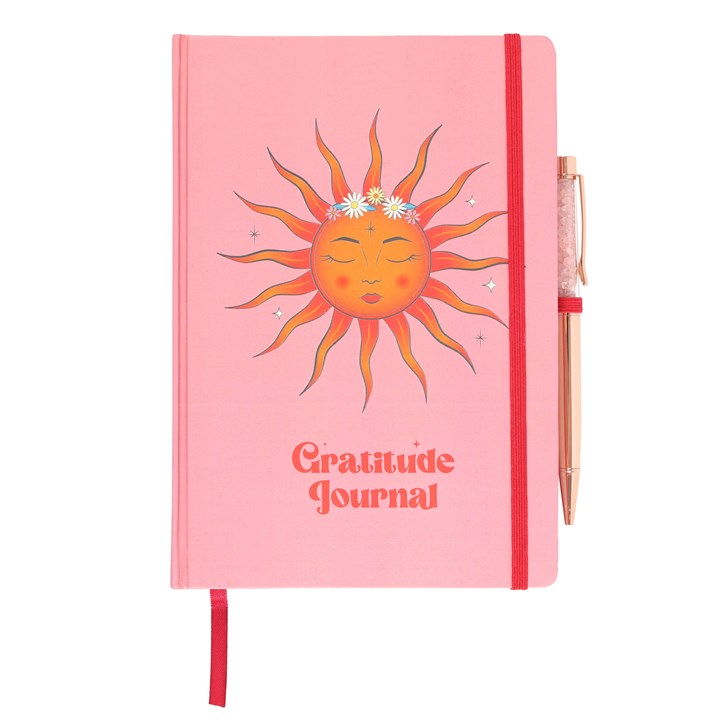 The Sun Gratitude Journal with Rose Quartz Pen 🇬🇧
