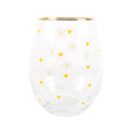 All Over Daisy Print Stemless Wine Glass 🇬🇧