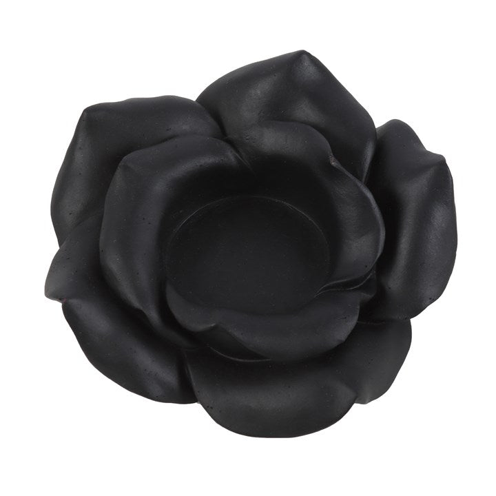 Black Rose Resin Tealight Candle Holder 🇬🇧