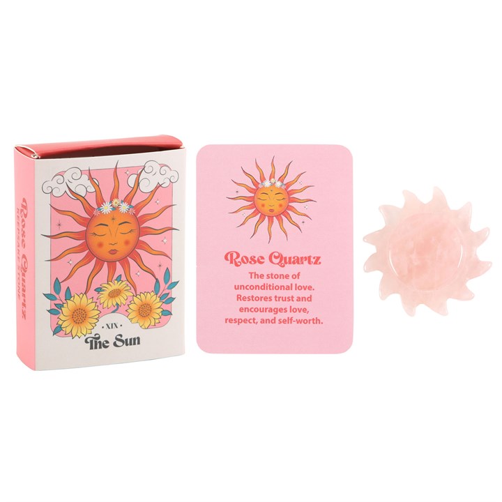 Rose Quartz Crystal Sun Keepsake Stone in a Box 🇬🇧