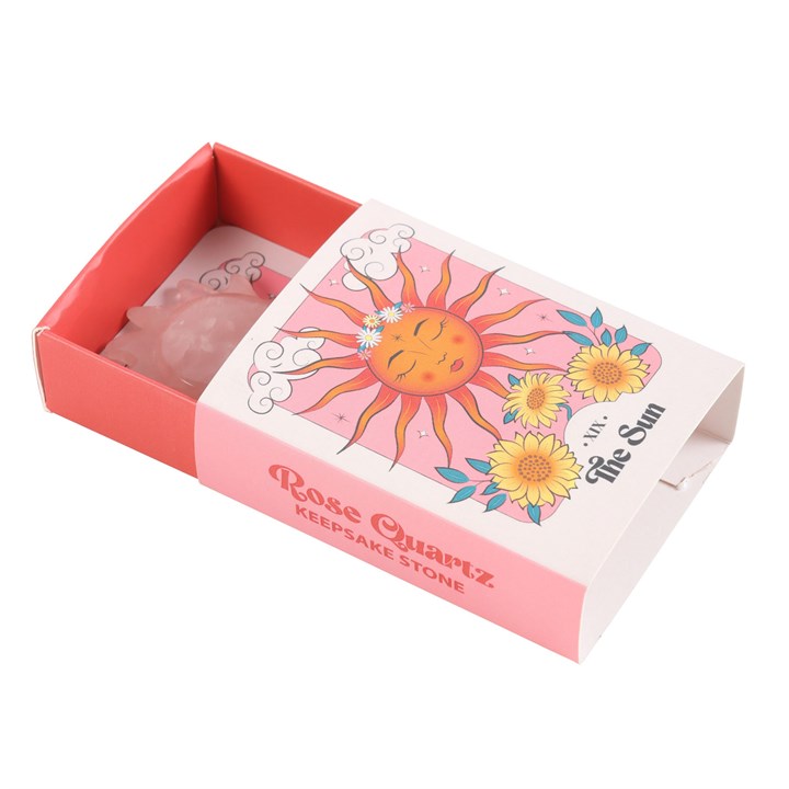 Rose Quartz Crystal Sun Keepsake Stone in a Box 🇬🇧