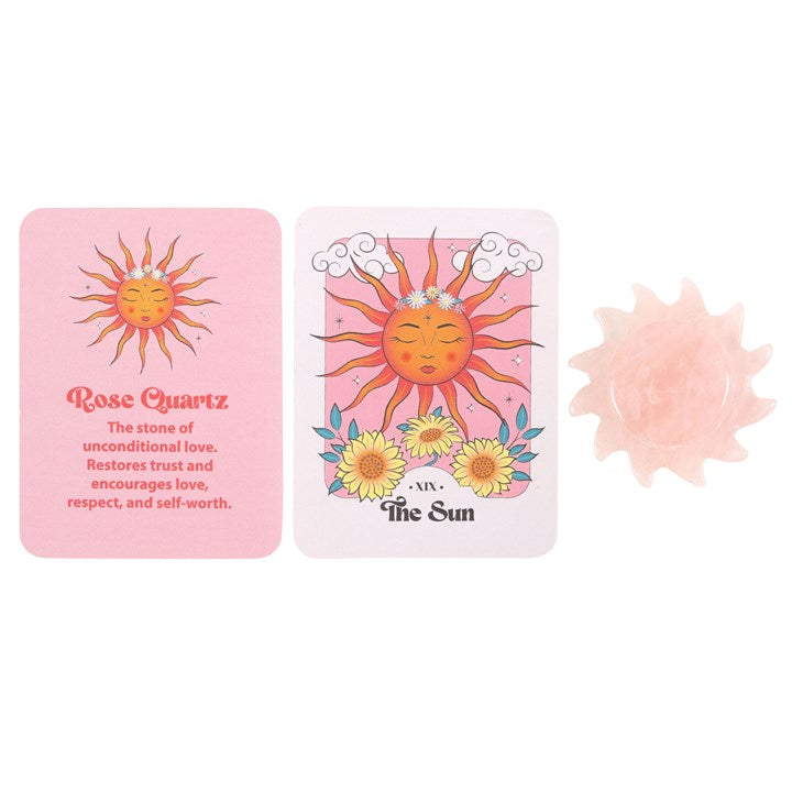 Rose Quartz Crystal Sun Keepsake Stone in a Box 🇬🇧