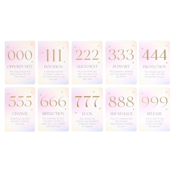 Angel Number Affirmation Cards with Wooden Stand 🇬🇧