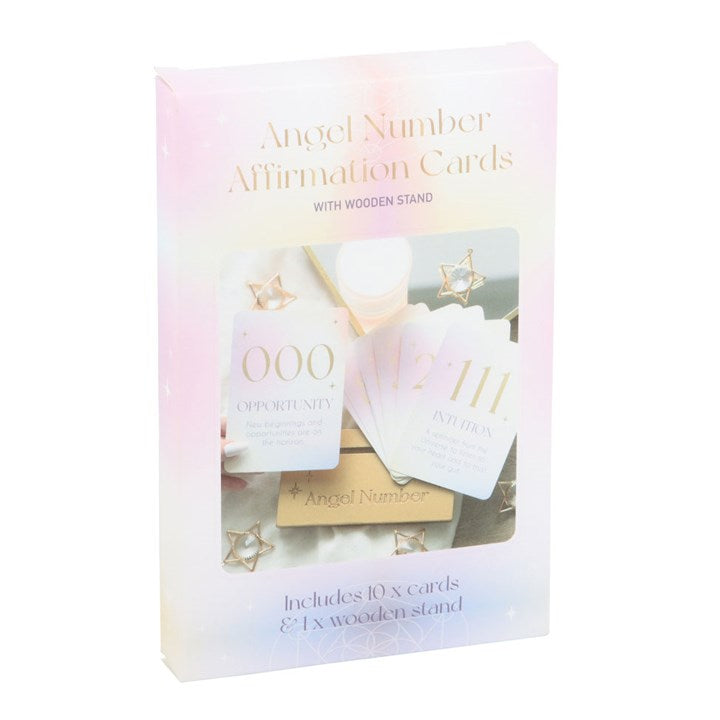 Angel Number Affirmation Cards with Wooden Stand 🇬🇧
