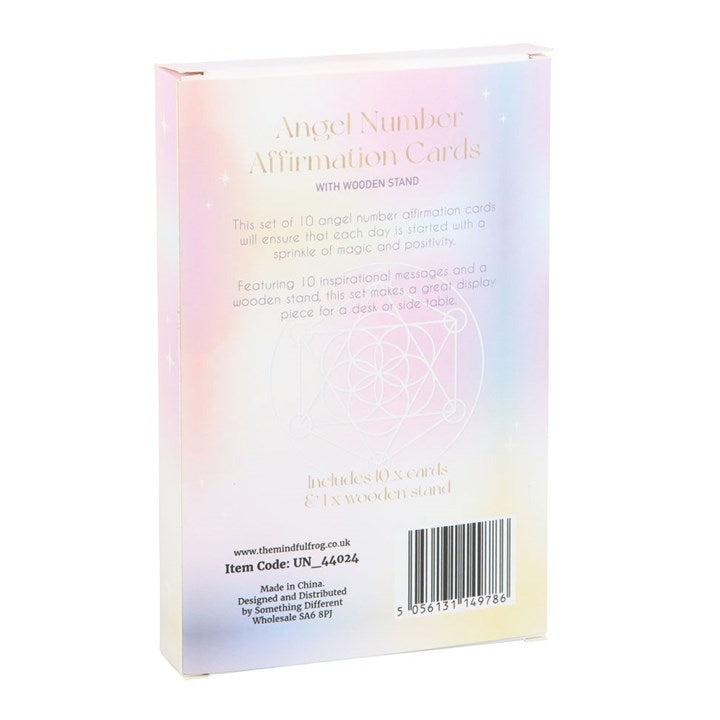 Angel Number Affirmation Cards with Wooden Stand 🇬🇧