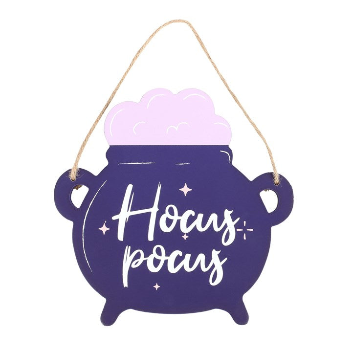 Hocus Pocus Cauldron Shaped Hanging Sign 🇬🇧