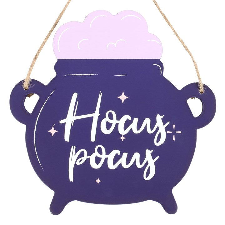 Hocus Pocus Cauldron Shaped Hanging Sign 🇬🇧