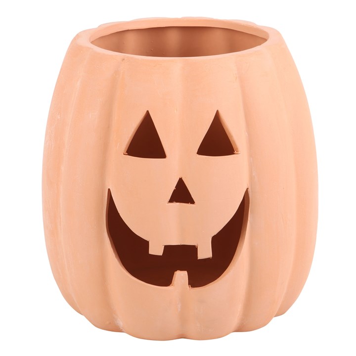 25cm Terracotta Cut Out Pumpkin Decoration 🇬🇧