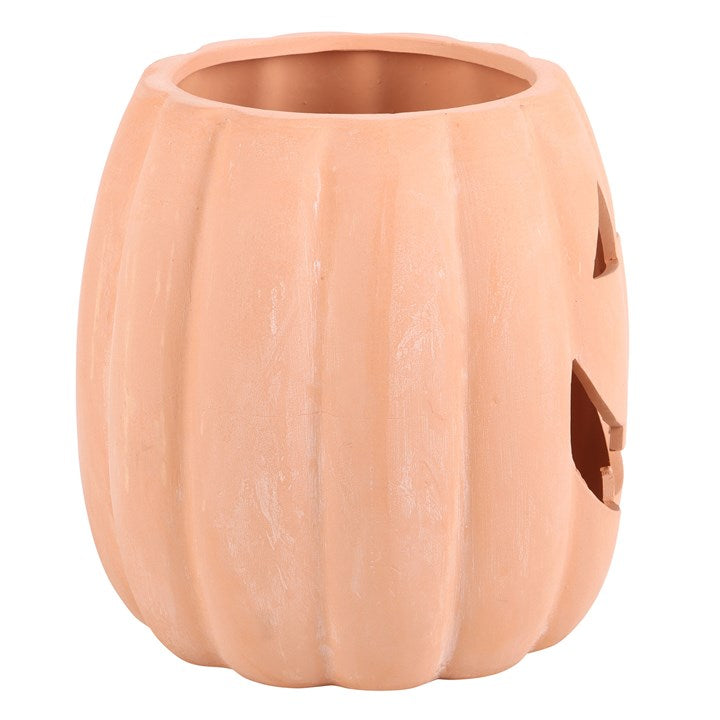 25cm Terracotta Cut Out Pumpkin Decoration 🇬🇧