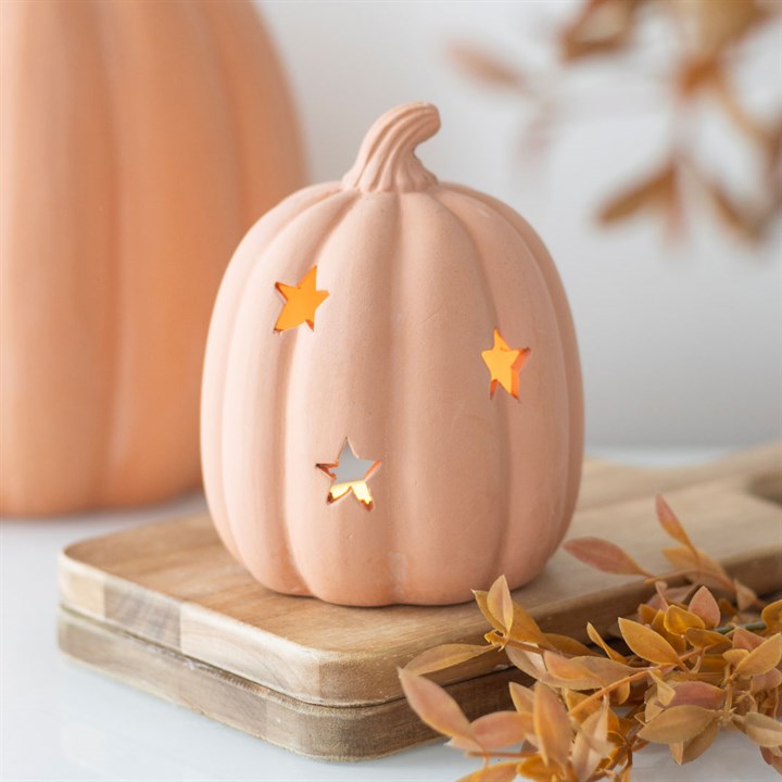 9cm Terracotta Pumpkin Tealight Holder 🇬🇧