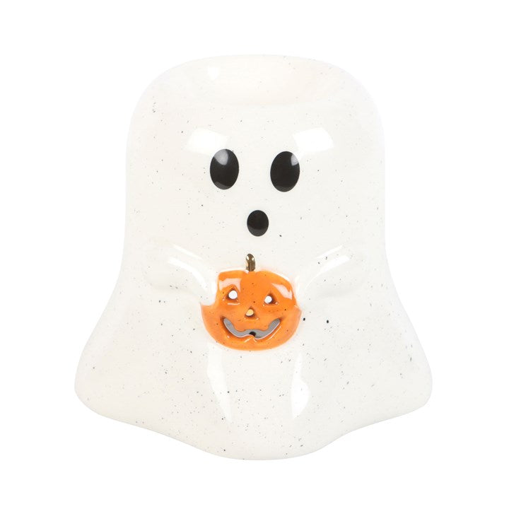 Ghost Shaped Oil Burner and Wax Warmer with Pumpkin 🇬🇧