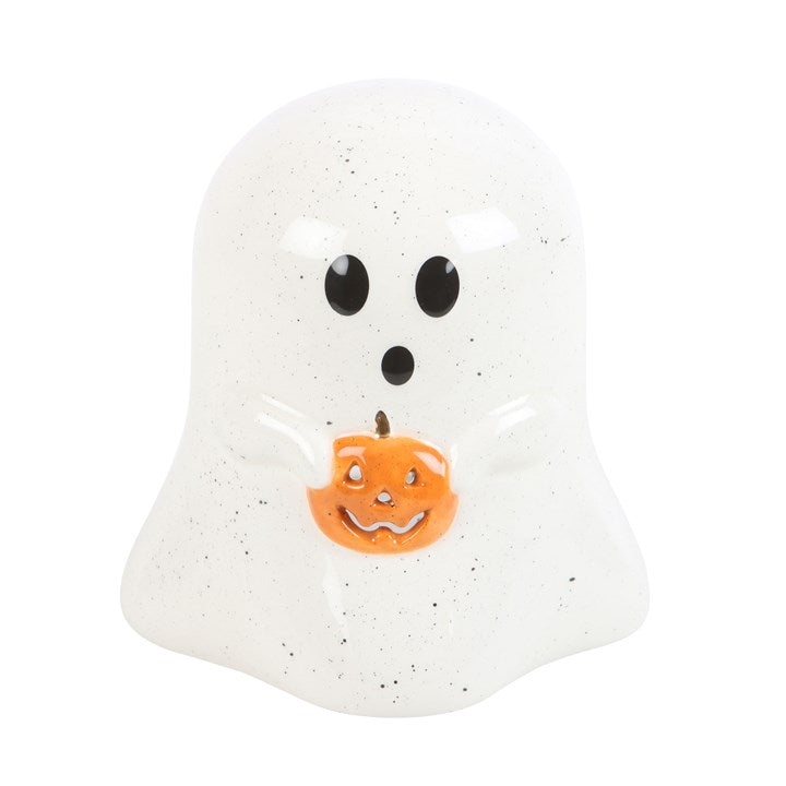 Ghost Shaped Tealight Candle Holder with Pumpkin 🇬🇧