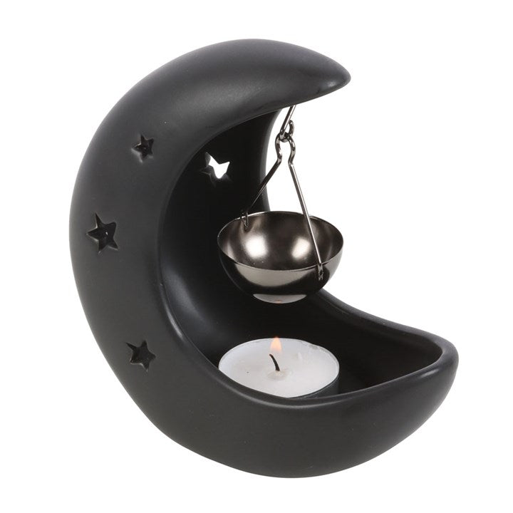 Black Crescent Moon Hanging Oil Burner 🇬🇧