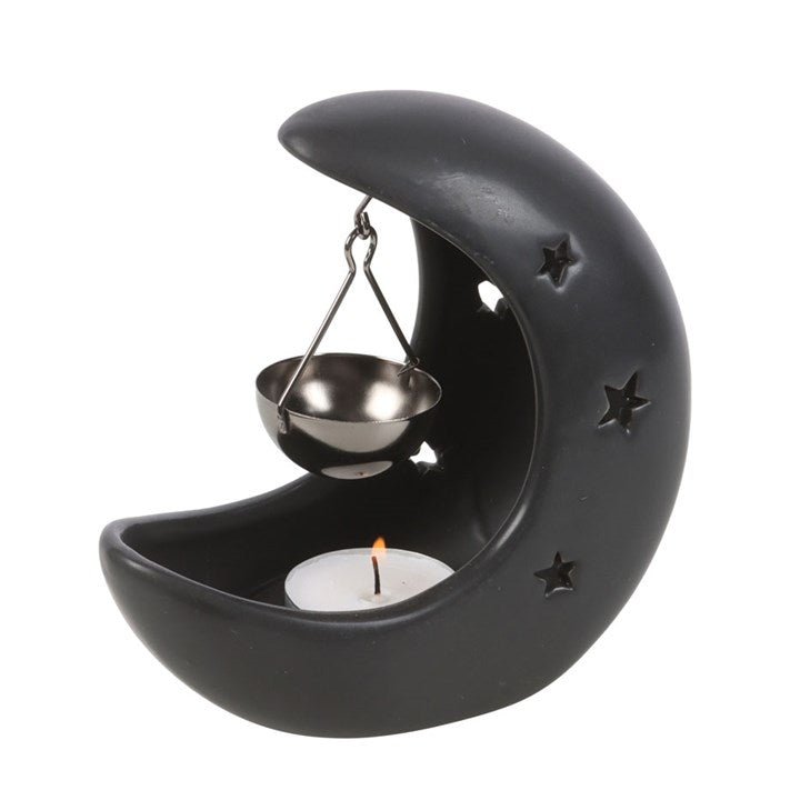 Black Crescent Moon Hanging Oil Burner 🇬🇧