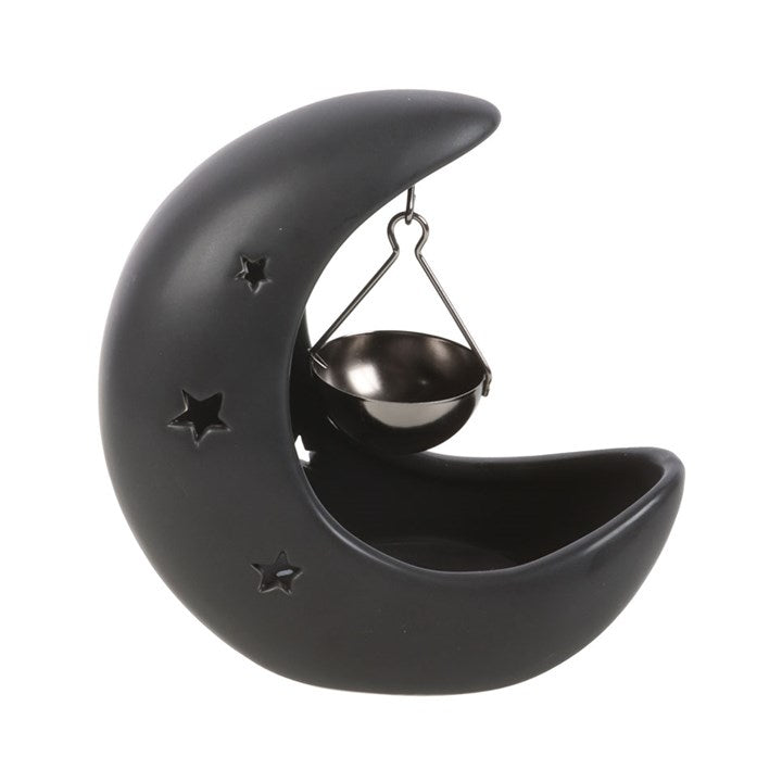 Black Crescent Moon Hanging Oil Burner 🇬🇧