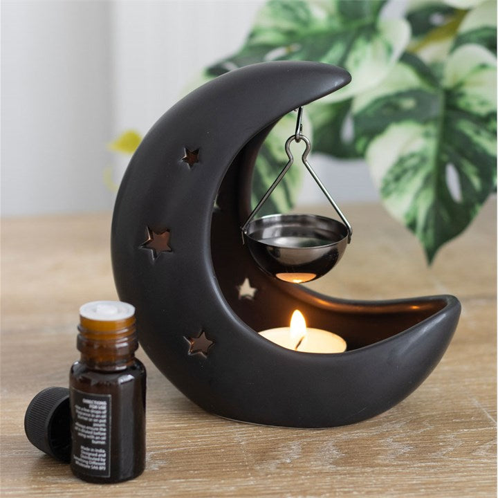 Black Crescent Moon Hanging Oil Burner 🇬🇧