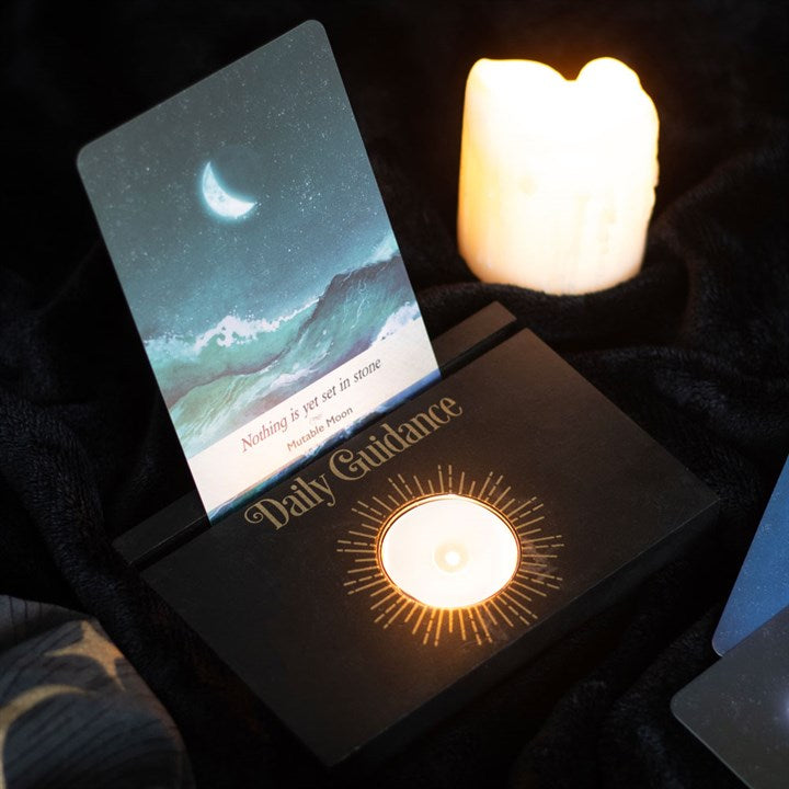 Black Daily Guidance Tarot Card Stand Tealight Holder 🇬🇧