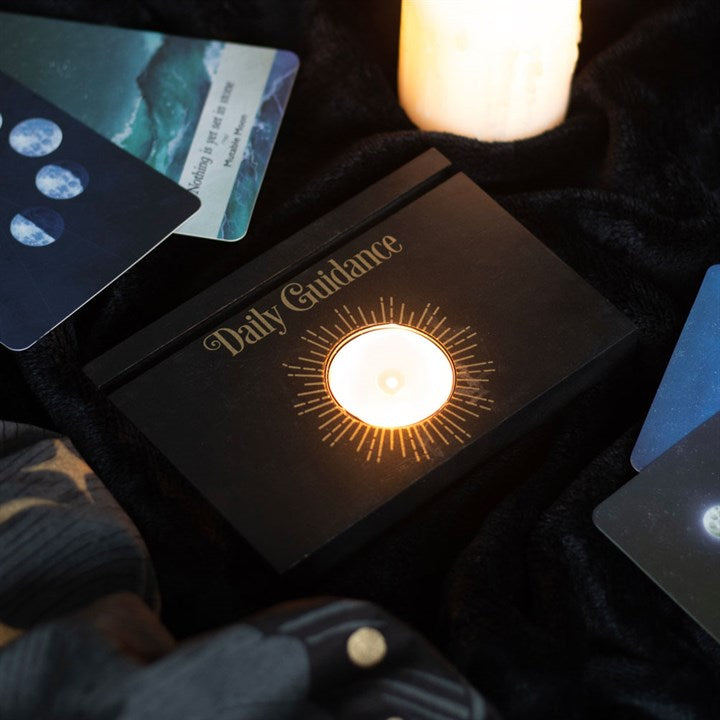Black Daily Guidance Tarot Card Stand Tealight Holder 🇬🇧