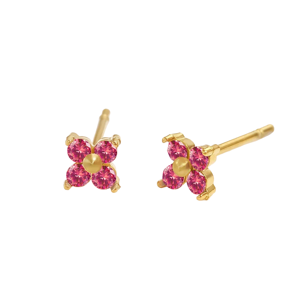 Birthstone Flower Stud Earrings 🇬🇧