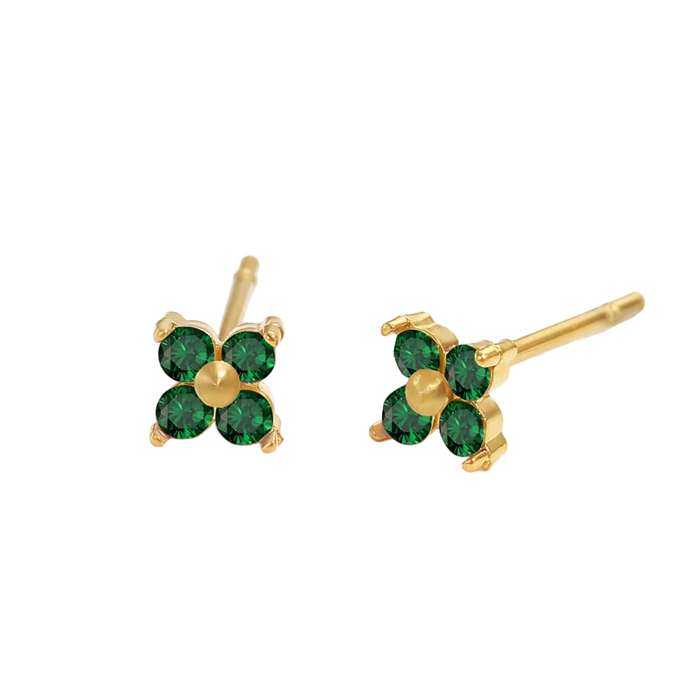 Birthstone Flower Stud Earrings 🇬🇧