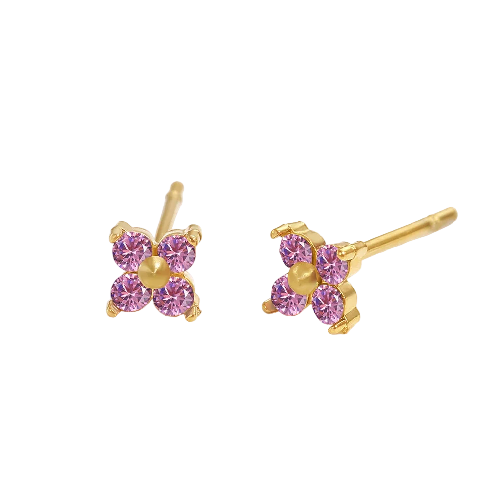 Birthstone Flower Stud Earrings 🇬🇧