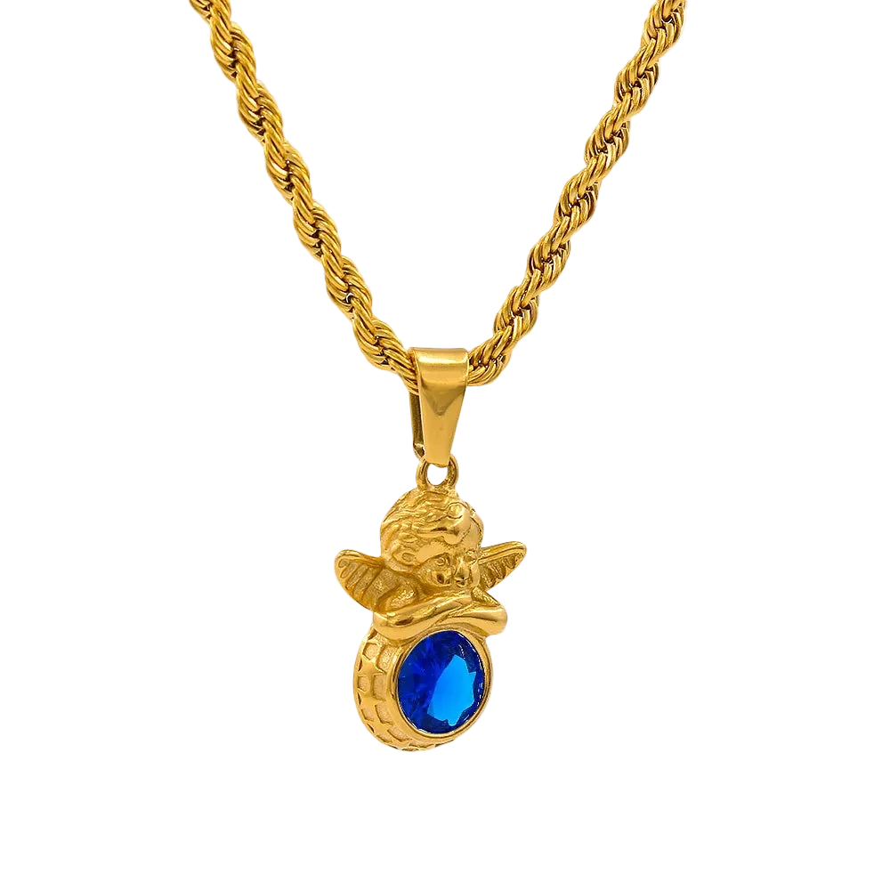 Dainty Angel Birthstone Necklace 🇬🇧