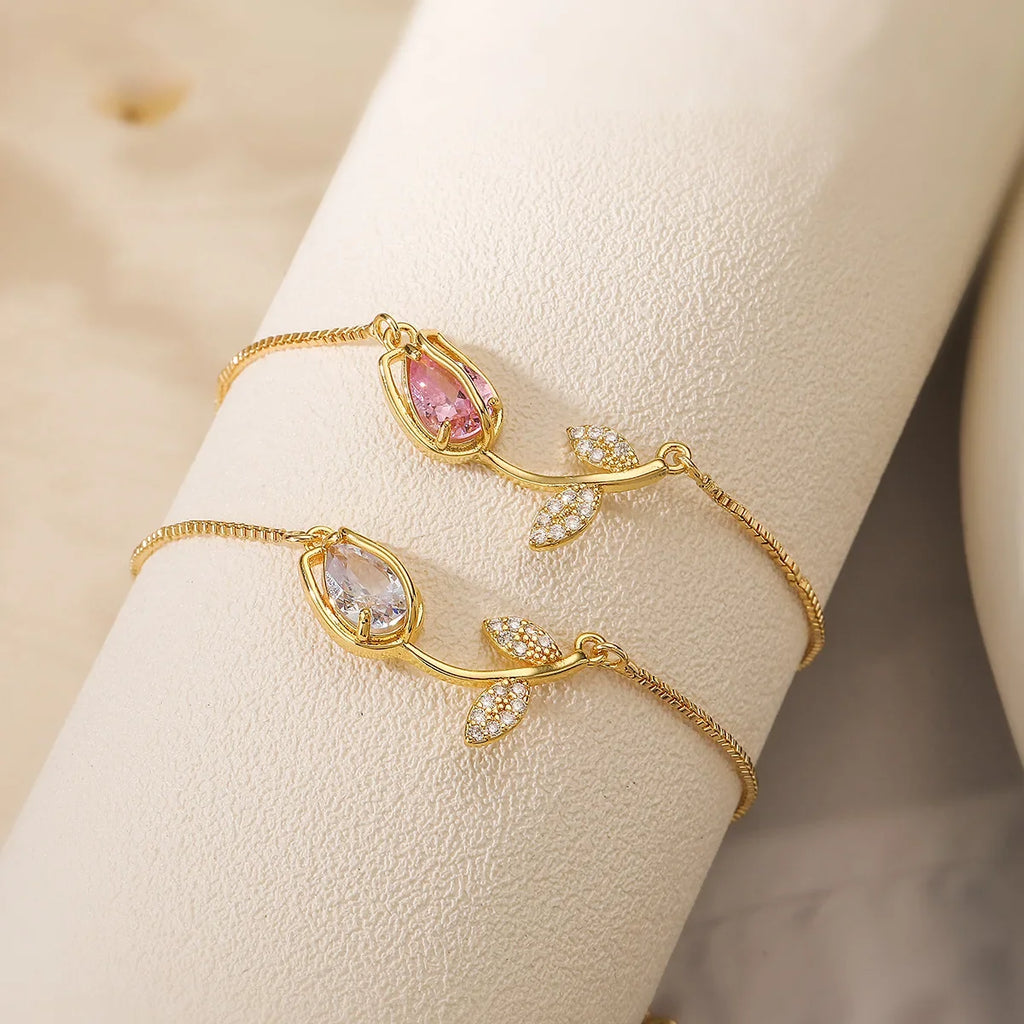 Cute Tulip Bracelet - Pink & White 🇬🇧