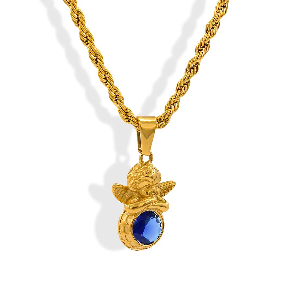 Dainty Angel Birthstone Necklace 🇬🇧