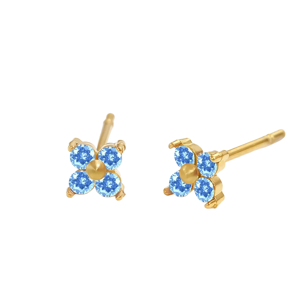 Birthstone Flower Stud Earrings 🇬🇧