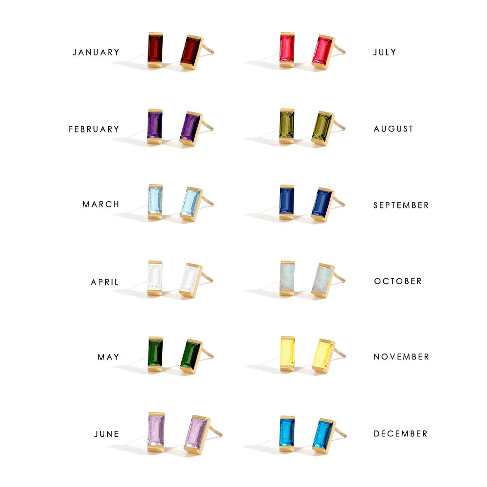 Rectangle Birthstone Earrings 🇬🇧