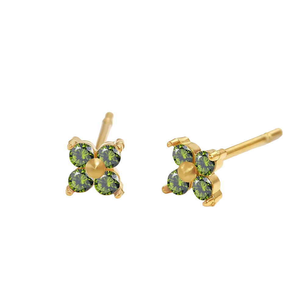 Birthstone Flower Stud Earrings 🇬🇧