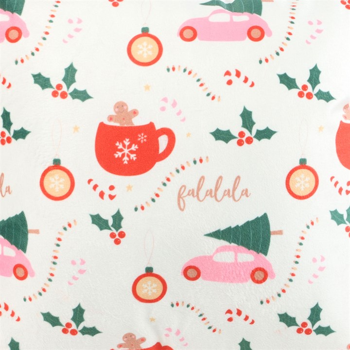 Square Sugarplum Fun Christmas Print Cushion 🇬🇧