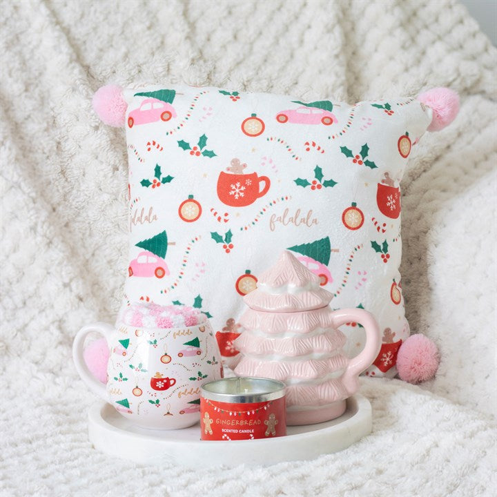 Square Sugarplum Fun Christmas Print Cushion 🇬🇧