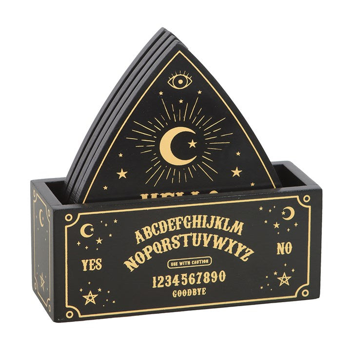Black Talking Board Planchette Coaster Set 🇬🇧