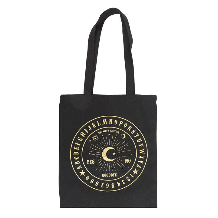 Black and Gold Talking Board Polycotton Tote Bag 🇬🇧