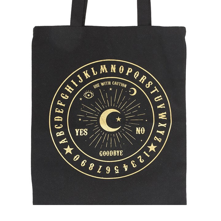 Black and Gold Talking Board Polycotton Tote Bag 🇬🇧