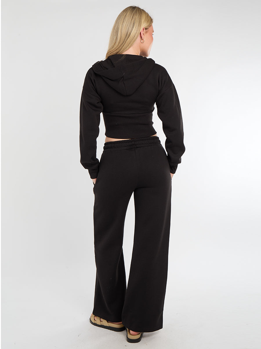 Cropped Zip Up Hood Sweatshirt & Wide Leg Trouser Tracksuit 🇬🇧
