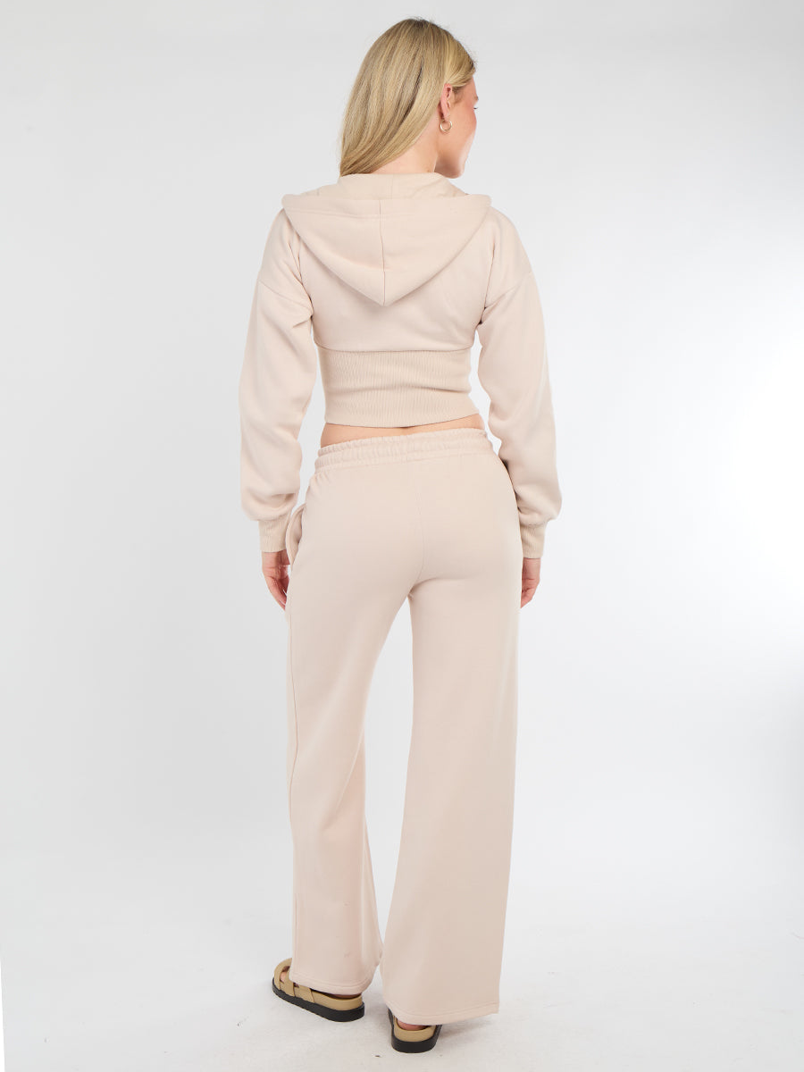 Cropped Zip Up Hood Sweatshirt & Wide Leg Trouser Tracksuit 🇬🇧