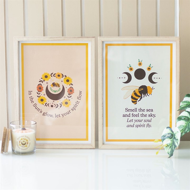 Summer Solstice Bee Framed Wall Art Print 🇬🇧