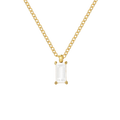 Elegant Rectangular Zirconia Pendant Necklace – Gold & Silver 🇬🇧