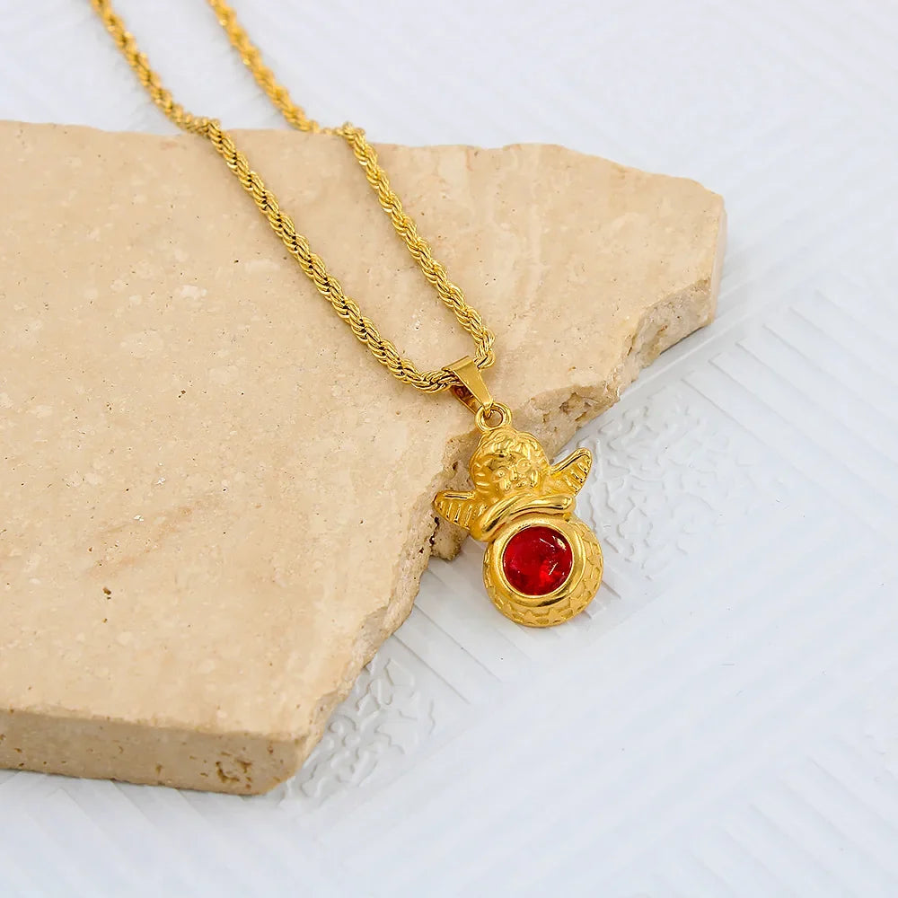 Dainty Angel Birthstone Necklace 🇬🇧