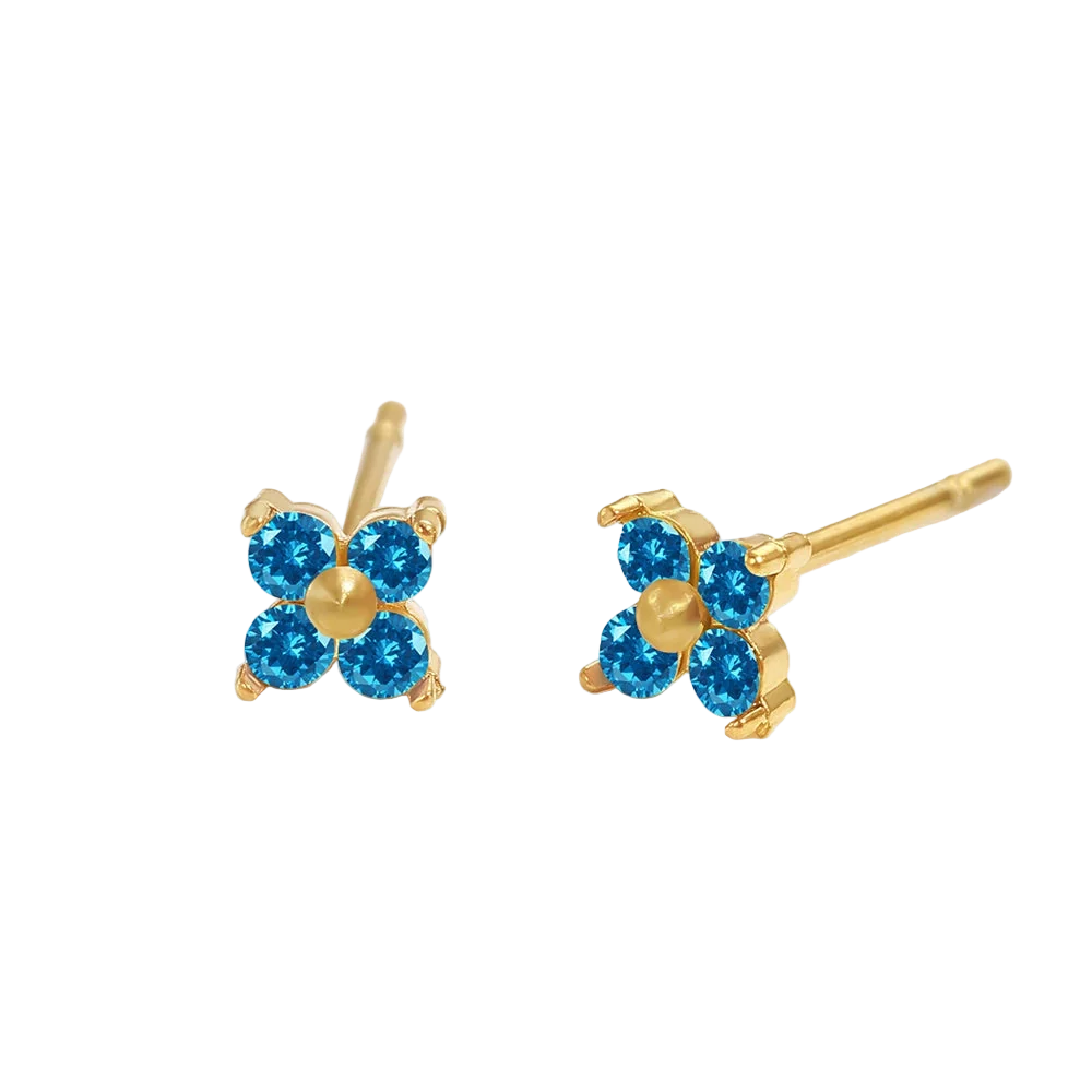 Birthstone Flower Stud Earrings 🇬🇧