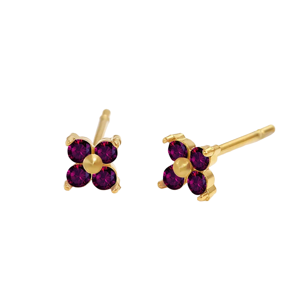 Birthstone Flower Stud Earrings 🇬🇧
