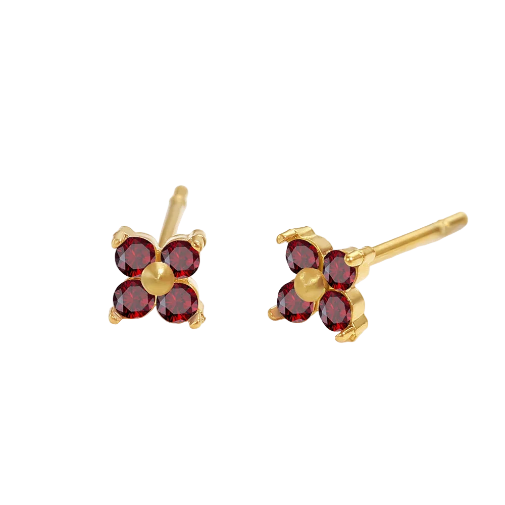 Birthstone Flower Stud Earrings 🇬🇧