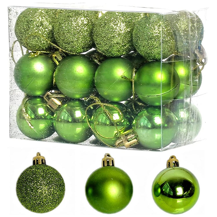 24 PCS 3cm Home Christmas Tree Decor Ball Bauble Hanging Xmas Party Ornament Decorations 🇬🇧