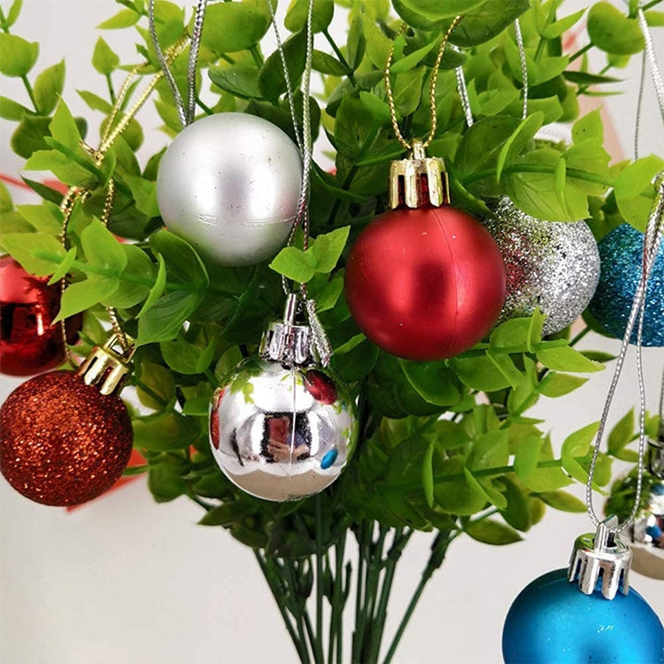 24 PCS 3cm Home Christmas Tree Decor Ball Bauble Hanging Xmas Party Ornament Decorations 🇬🇧