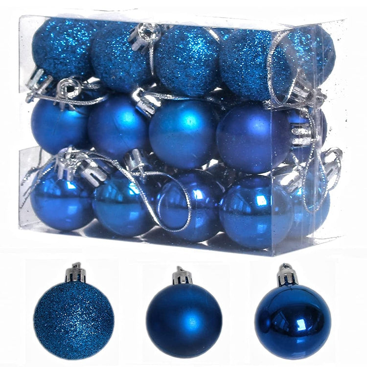 24 PCS 3cm Home Christmas Tree Decor Ball Bauble Hanging Xmas Party Ornament Decorations 🇬🇧