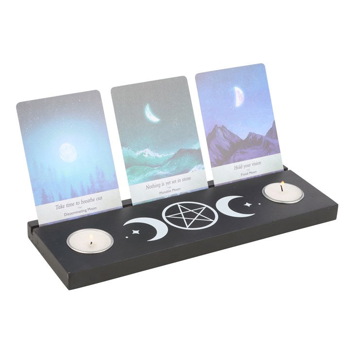 Black Triple Moon Tarot Card Stand Tealight Holder 🇬🇧